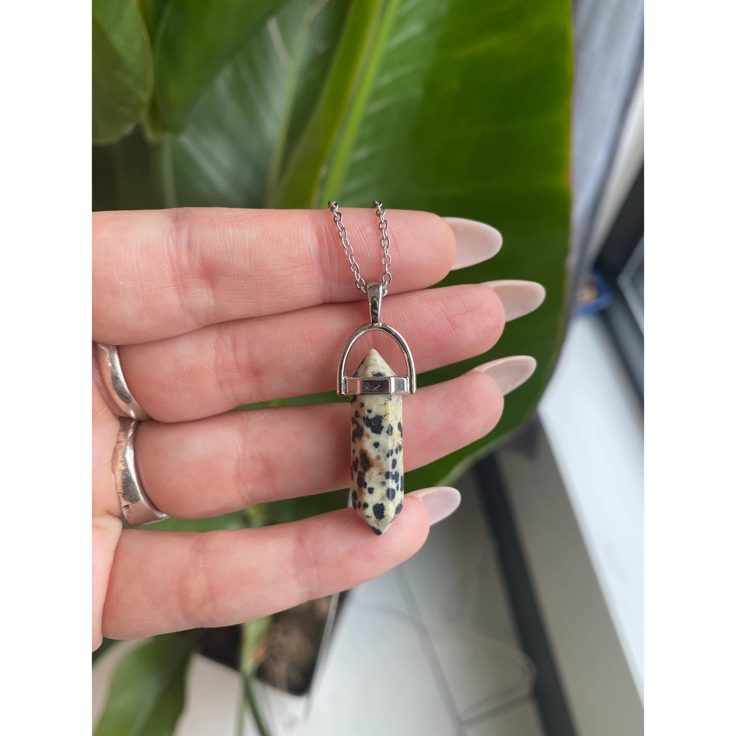 Jewelry | Necklace | Dalmatian Jasper Crystal Necklace