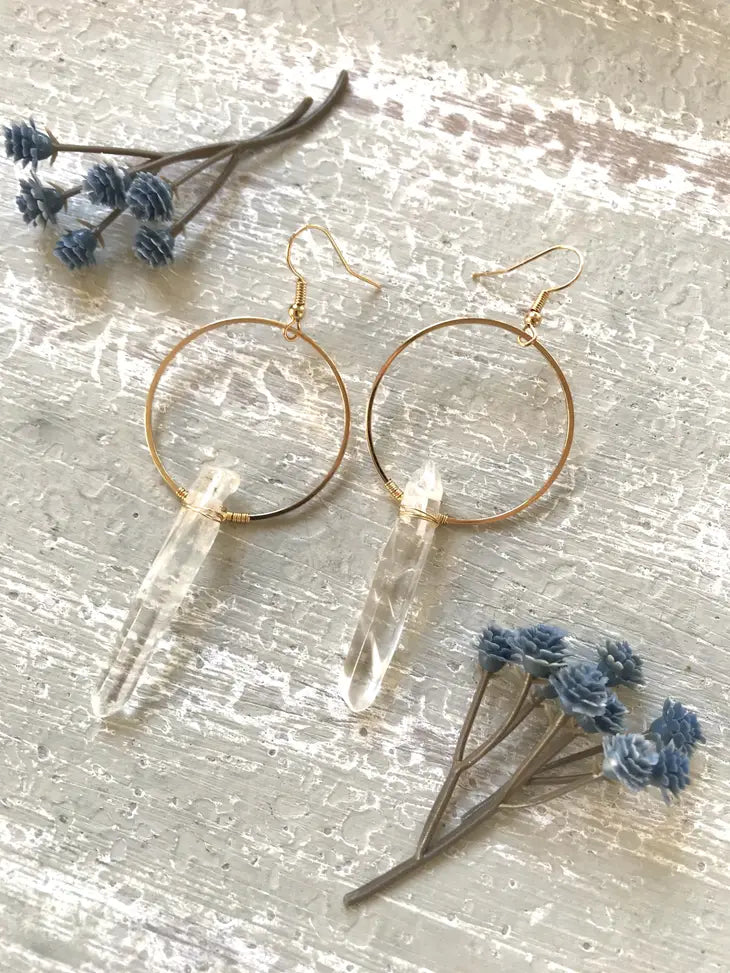 Jewelry | Earrings | Brazilian Quartz Hoops