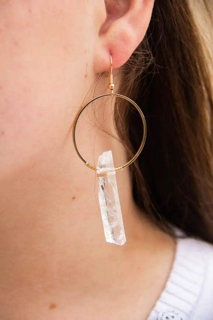 Jewelry | Earrings | Brazilian Quartz Hoops