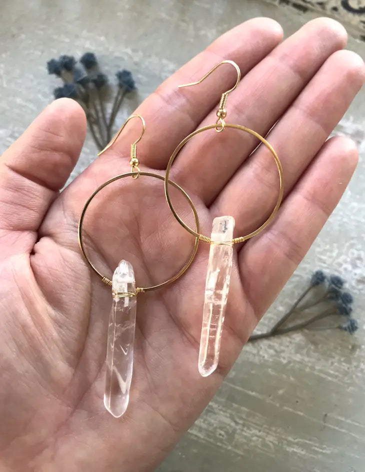 Jewelry | Earrings | Brazilian Quartz Hoops