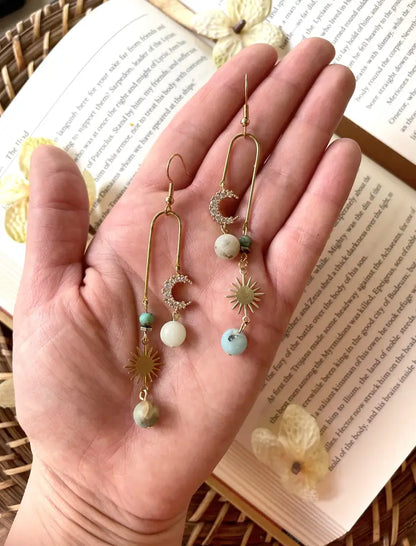 Jewelry | Earrings | Geometric Amazonite + African Turquoise