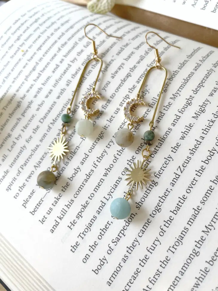 Jewelry | Earrings | Geometric Amazonite + African Turquoise