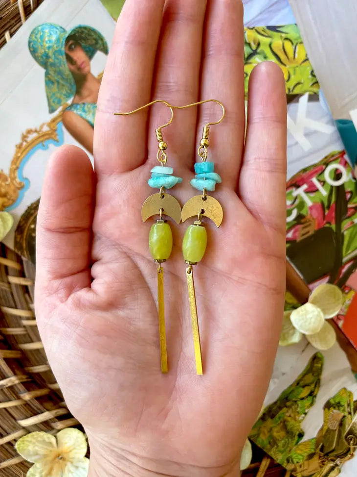 Jewelry | Earrings | Amazonite + Lemon Jade