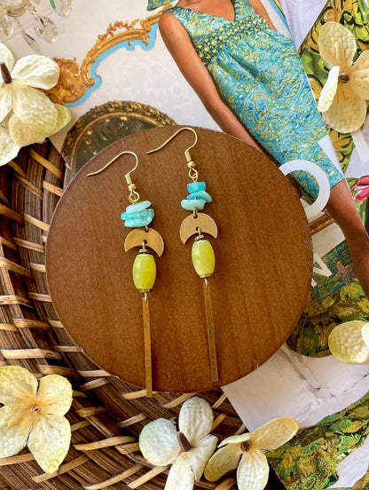 Jewelry | Earrings | Amazonite + Lemon Jade