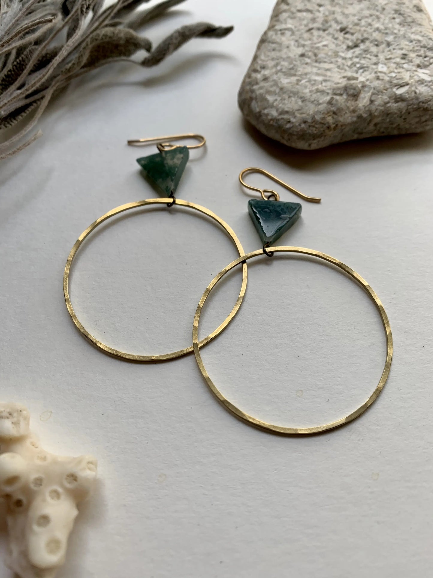 Jewelry | Earrings | Green Jasper Circle