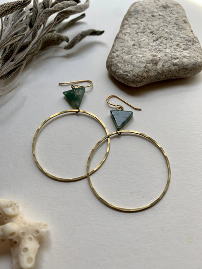 Jewelry | Earrings | Green Jasper Circle