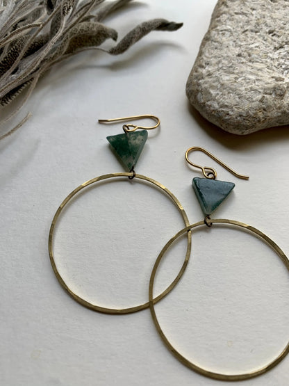 Jewelry | Earrings | Green Jasper Circle