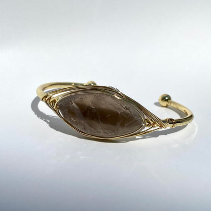 Jewelry | Bangle Cuff | Smoky Quartz Gemstone Gold Bangle Cuff Bracelet