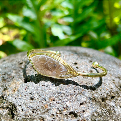 Jewelry | Bangle Cuff | Smoky Quartz Gemstone Gold Bangle Cuff Bracelet